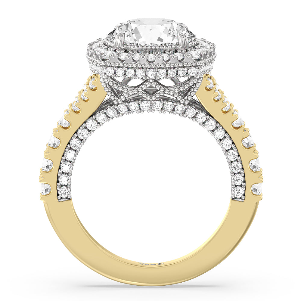 Round Cut The Cloister Ring with Lab Grown Diamond in 14KT White & Yellow Gold view 2
