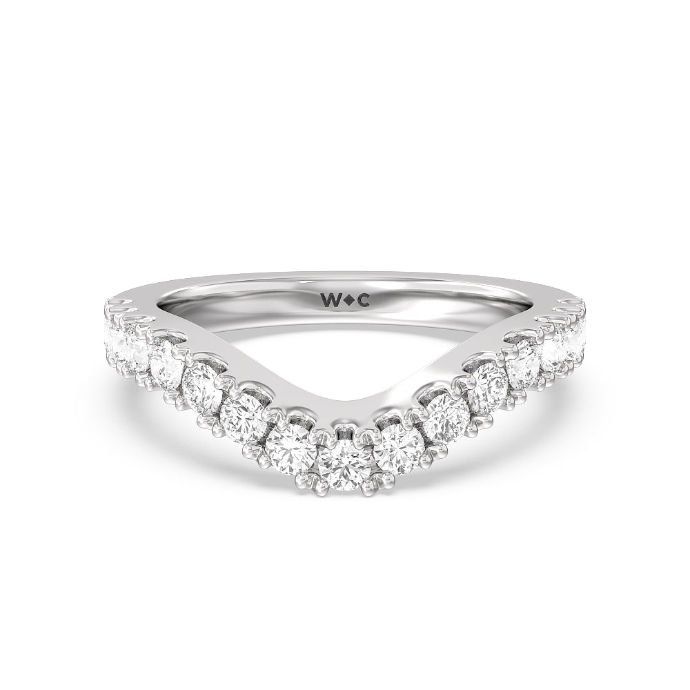 The Cloister Diamond Band with 18KT White Gold Cut Diamond in 14KT White Gold view 1
