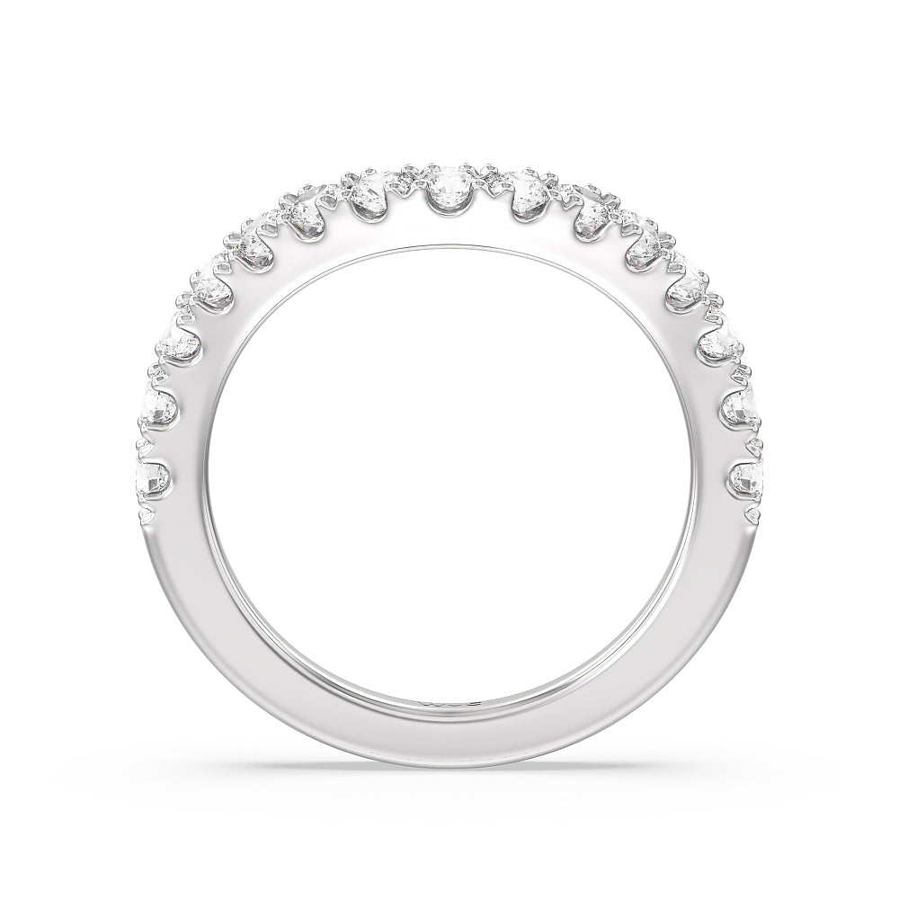 The Cloister Diamond Band with 18KT White Gold Cut Diamond in 14KT White Gold view 2
