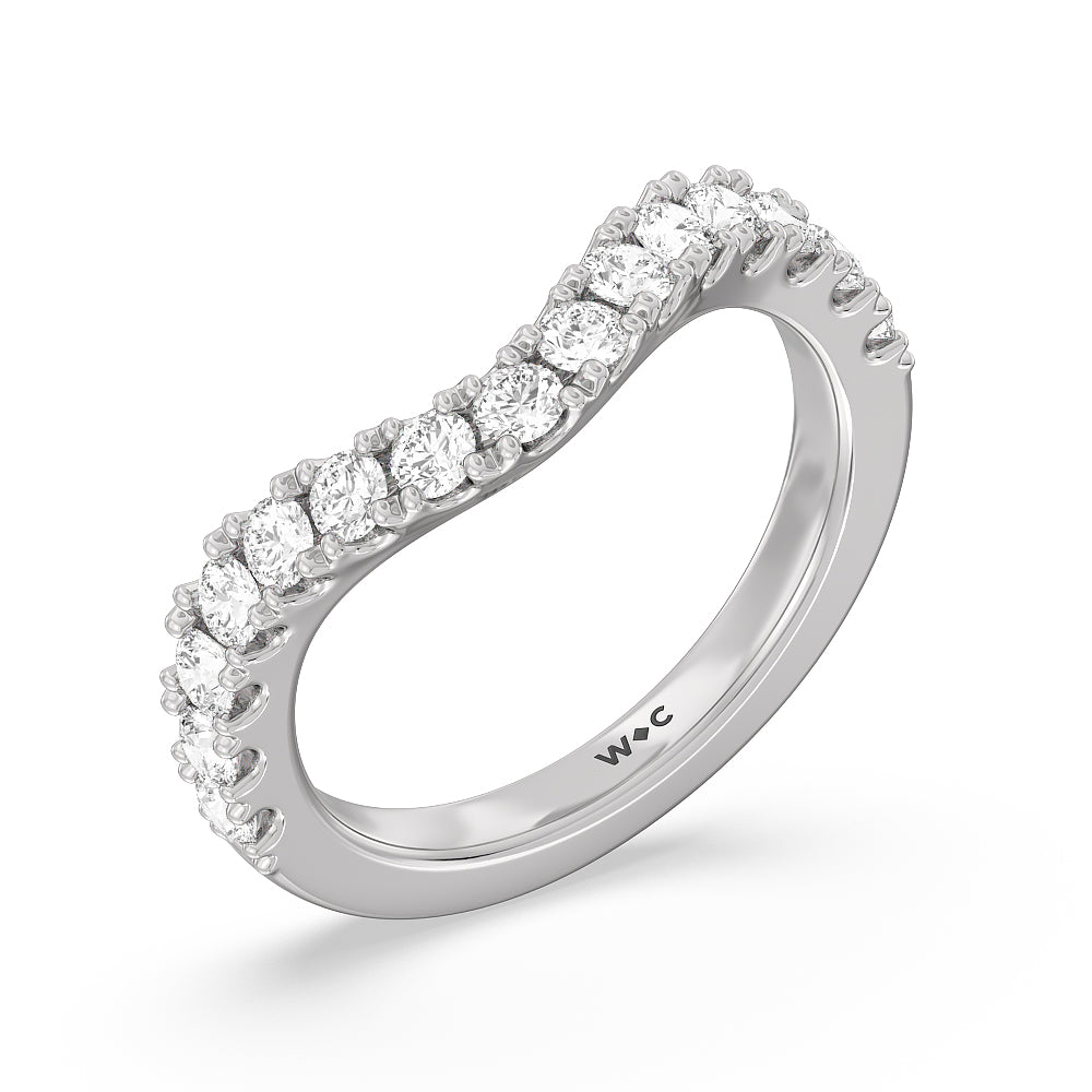 The Cloister Diamond Band with 18KT White Gold Cut Diamond in 14KT White Gold view 3
