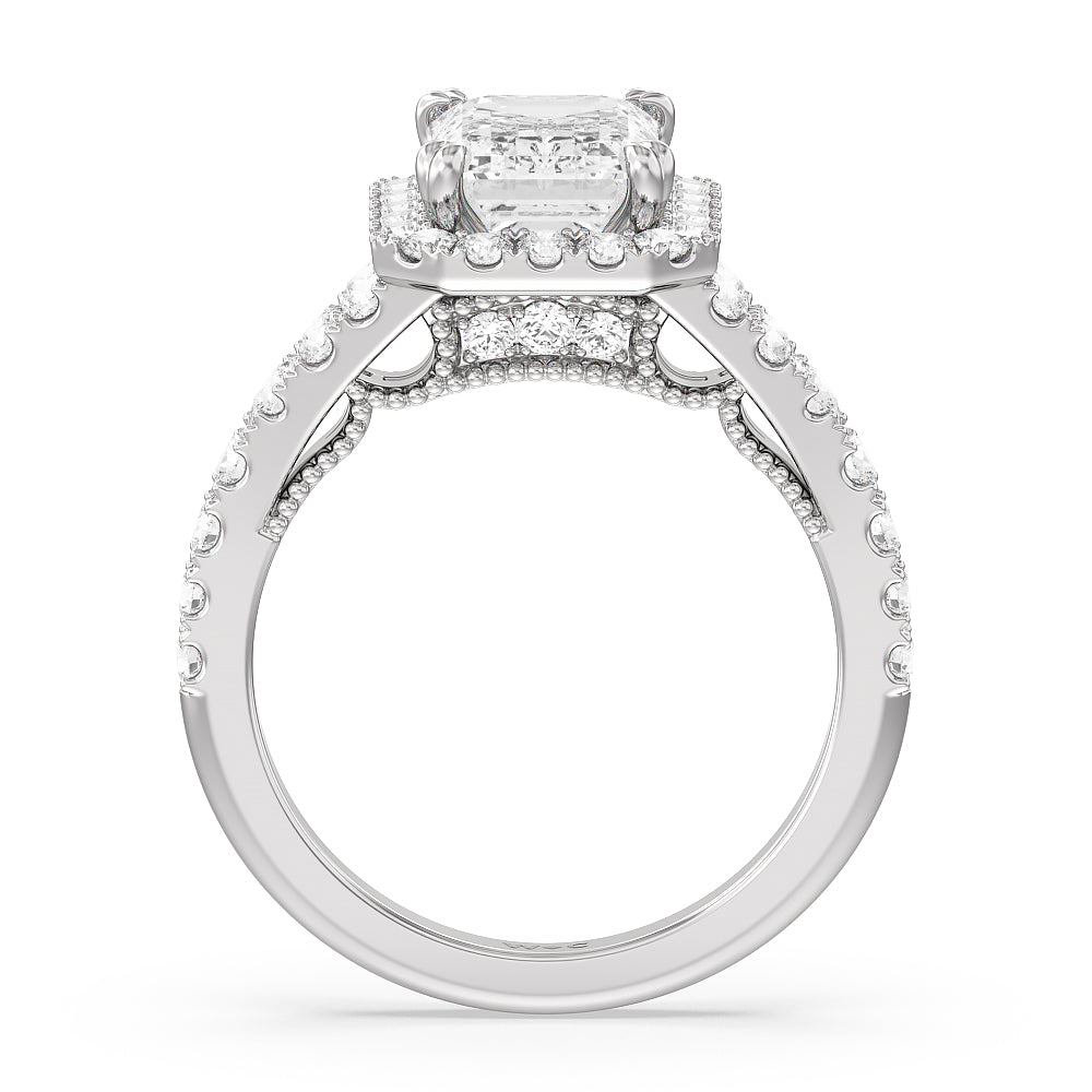 Emerald Cut The Brooklyn Heights Ring with Lab Grown Diamond in 14KT Platinum view 2
