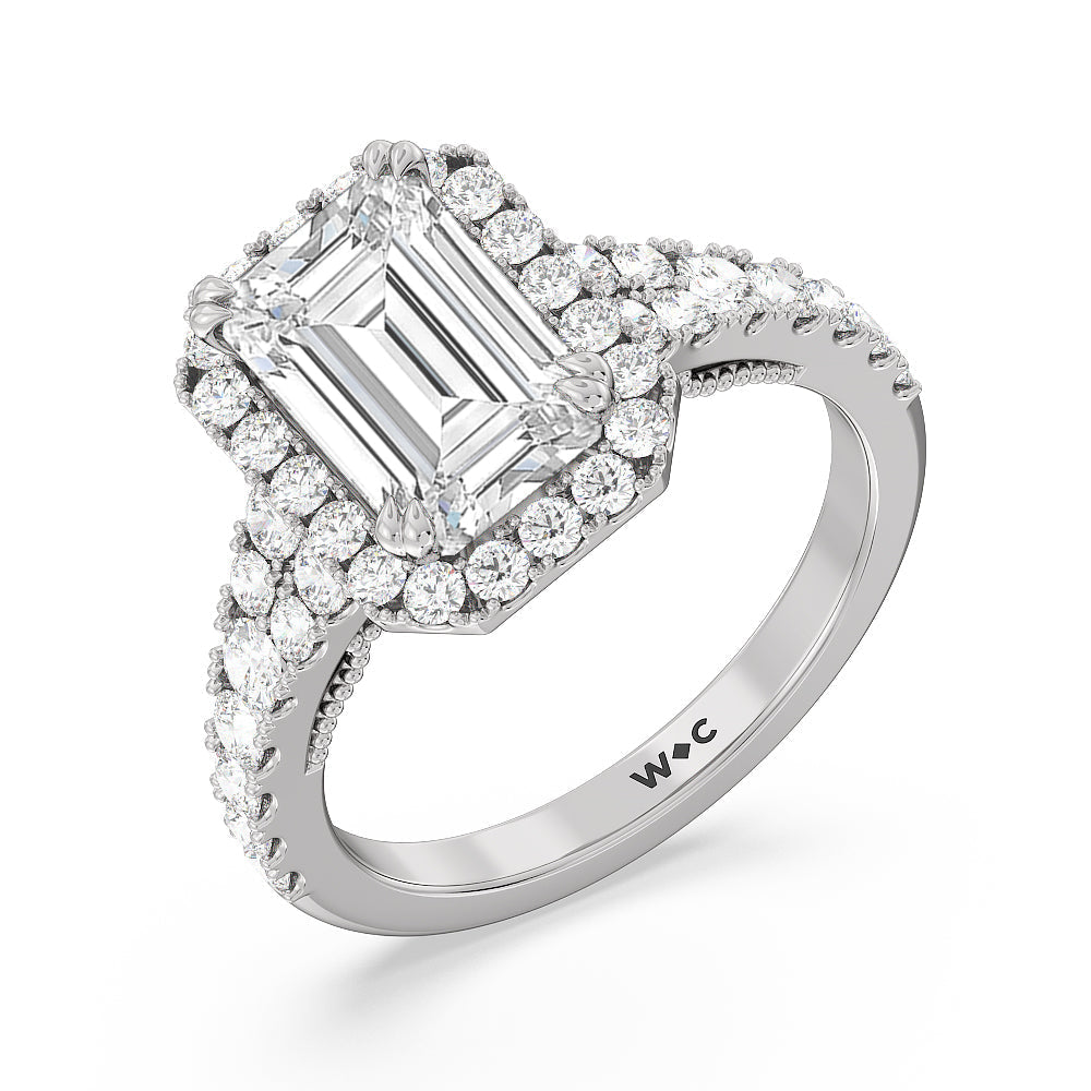 Emerald Cut The Brooklyn Heights Ring with Lab Grown Diamond in 14KT Platinum view 3
