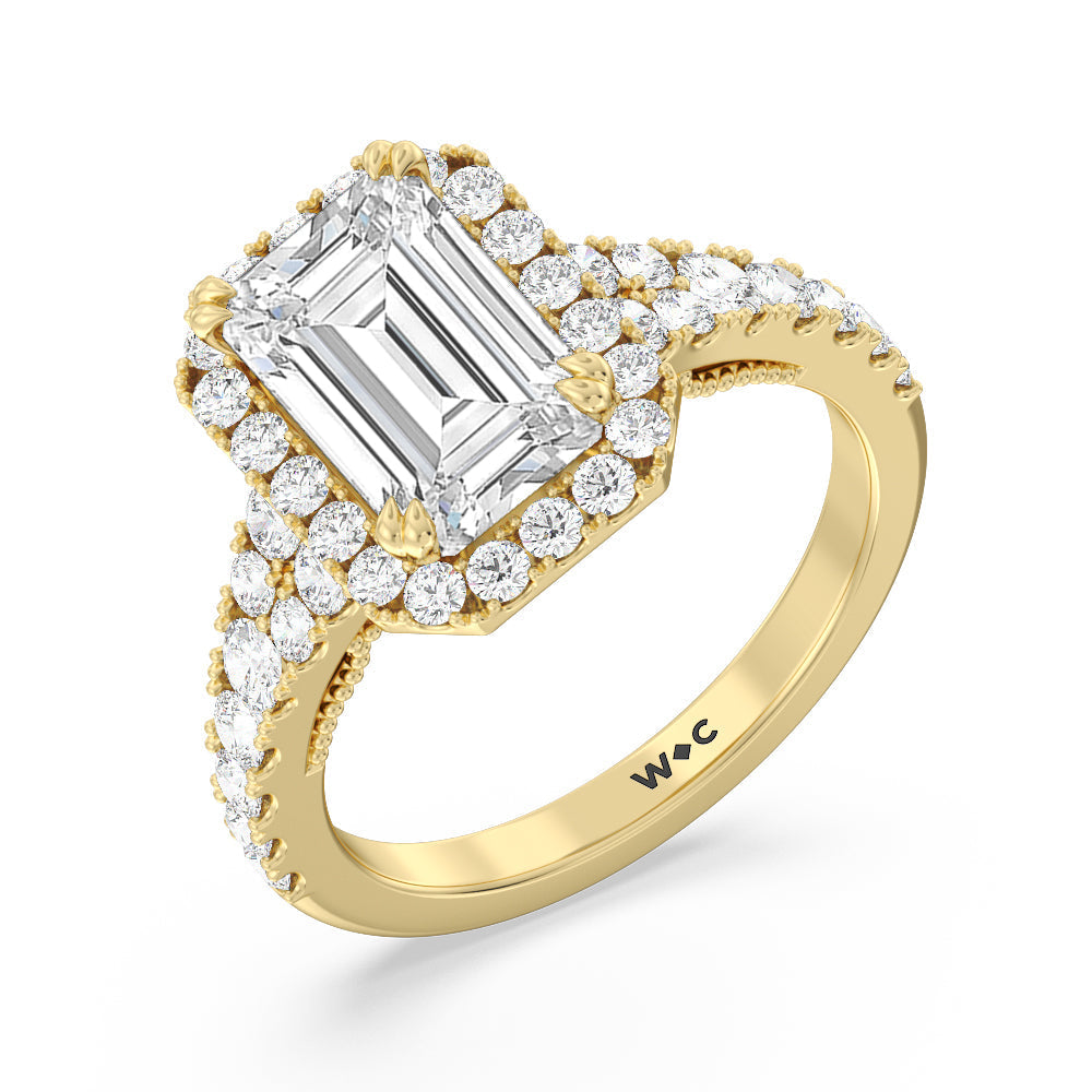 Emerald Cut The Brooklyn Heights Ring with Lab Grown Diamond in 14KT Yellow Gold view 3
