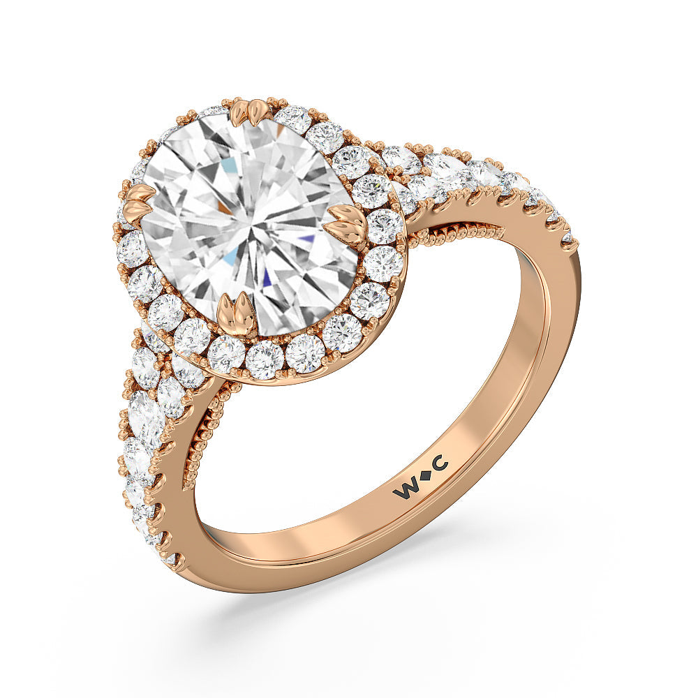 Oval Cut The Brooklyn Heights Ring with Lab Grown Diamond in 14KT Rose Gold view 3
