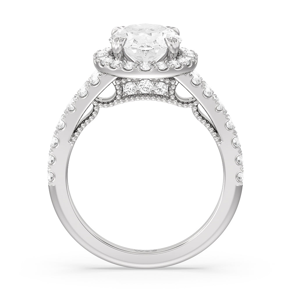 Oval Cut The Brooklyn Heights Ring with Lab Grown Diamond in 14KT Platinum view 2
