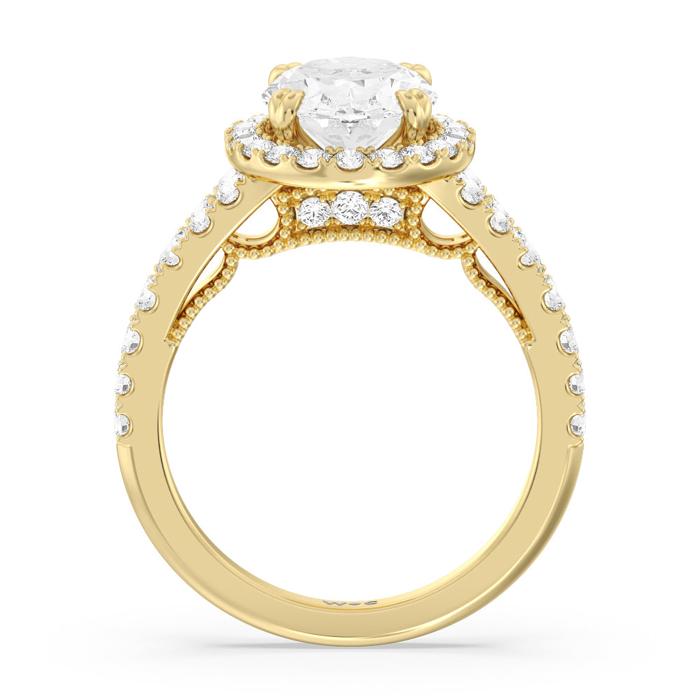 Oval Cut The Brooklyn Heights Ring with Lab Grown Diamond in 14KT Yellow Gold view 2
