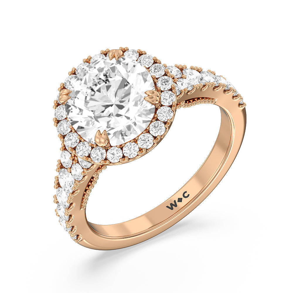 Round Cut The Brooklyn Heights Ring with Lab Grown Diamond in 14KT Rose Gold view 3
