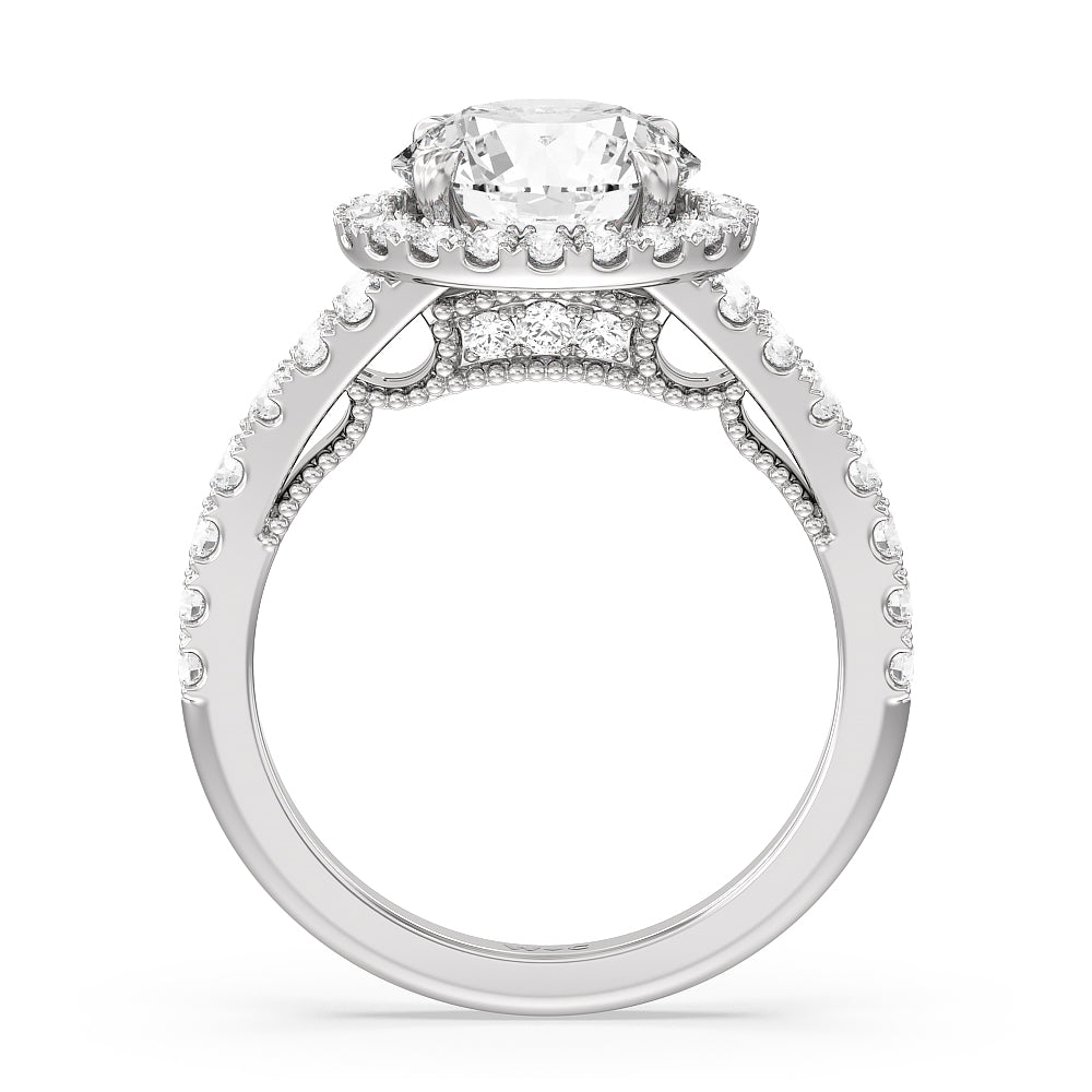 Round Cut The Brooklyn Heights Ring with Lab Grown Diamond in 14KT Platinum view 2
