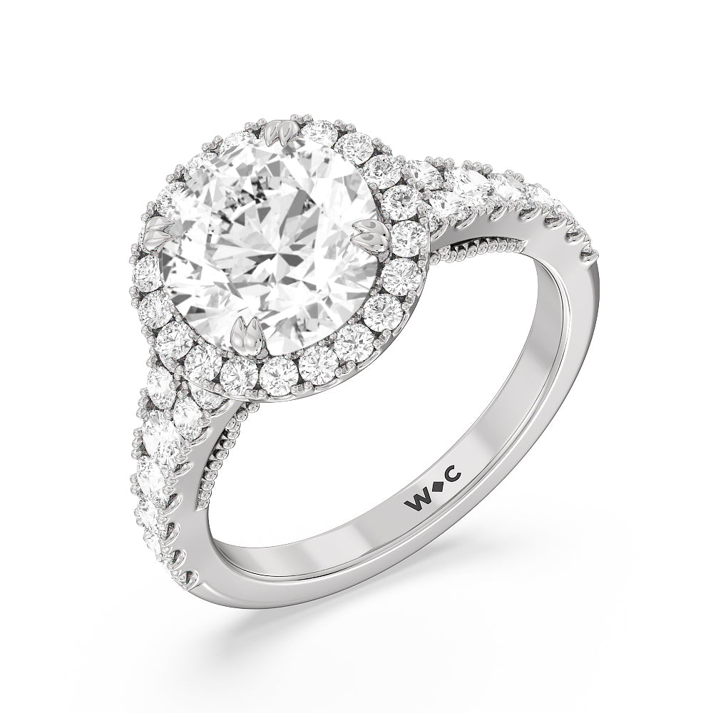 Round Cut The Brooklyn Heights Ring with Lab Grown Diamond in 14KT Platinum view 3
