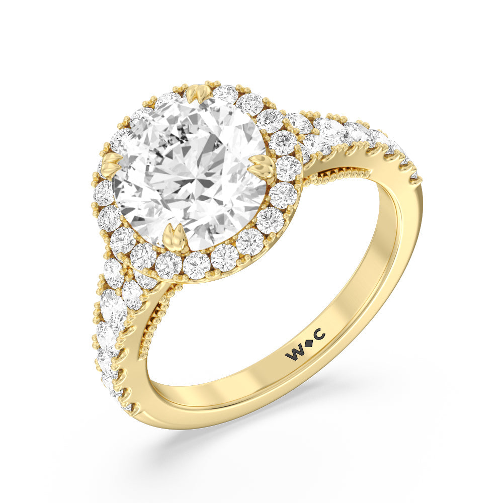 Round Cut The Brooklyn Heights Ring with Lab Grown Diamond in 14KT Yellow Gold view 3

