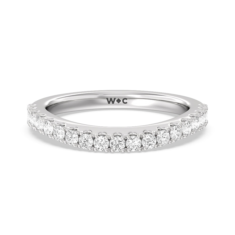 The Brooklyn Heights Band with 18KT White Gold Cut Diamond in 14KT White Gold view 1
