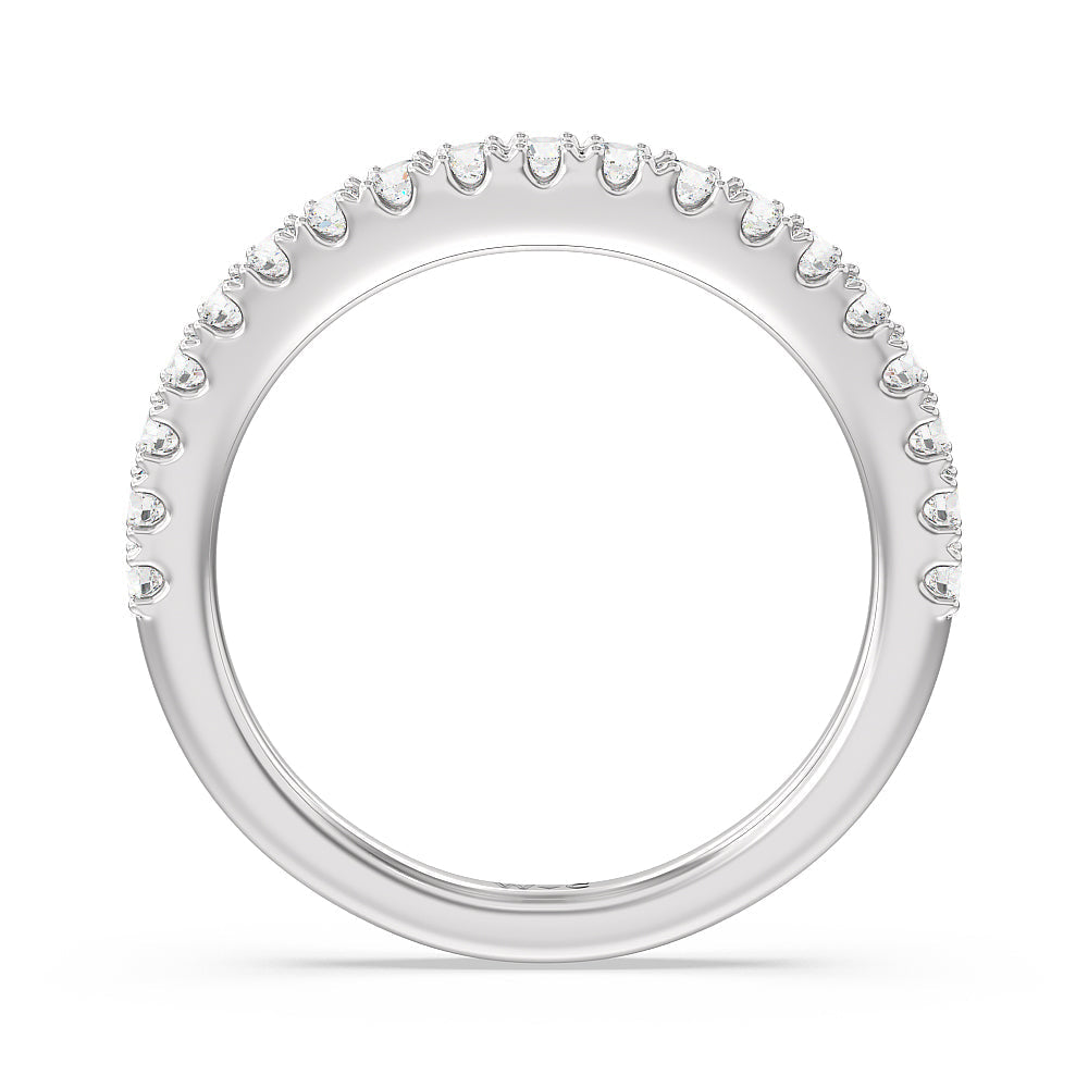 The Brooklyn Heights Band with 18KT White Gold Cut Diamond in 14KT White Gold view 2
