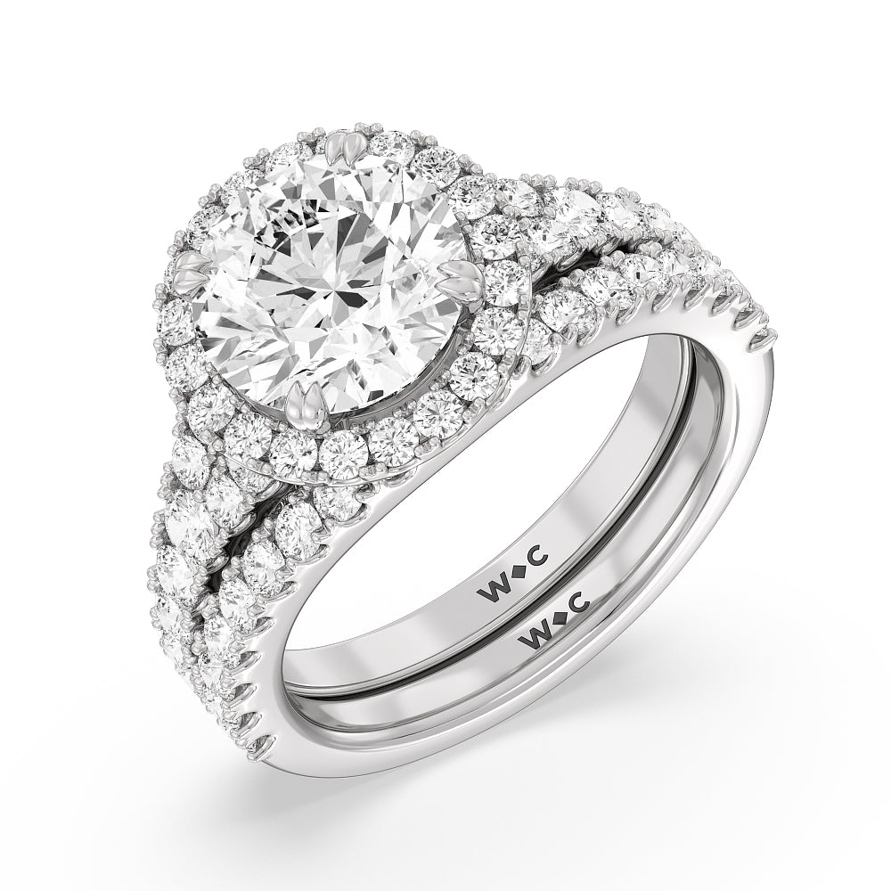 The Brooklyn Heights Band with 18KT White Gold Cut Diamond in 14KT White Gold view 3
