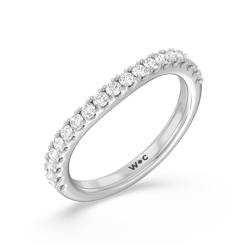 The Brooklyn Heights Band with 18KT White Gold Cut Diamond in 14KT White Gold view 4

