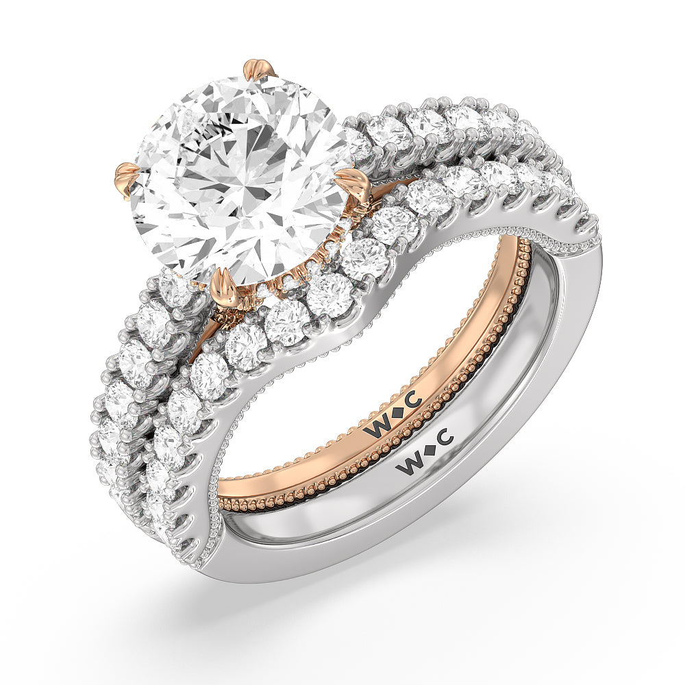 Oval Cut The Liberty Ring with Lab Grown Diamond in 14KT White & Rose Gold view 6
