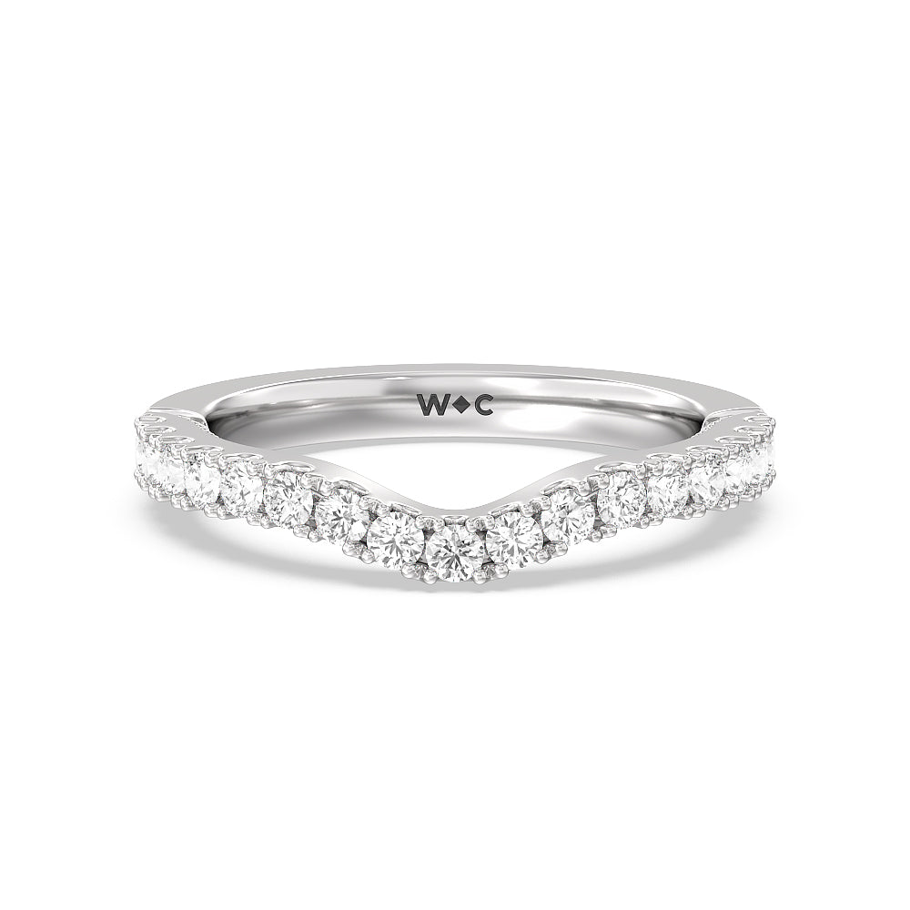 The Liberty Diamond Band with 18KT White Gold Cut Diamond in 14KT White Gold view 1
