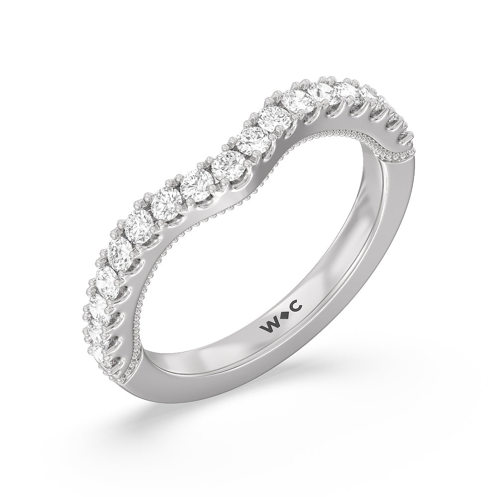 The Liberty Diamond Band with 18KT White Gold Cut Diamond in 14KT White Gold view 3
