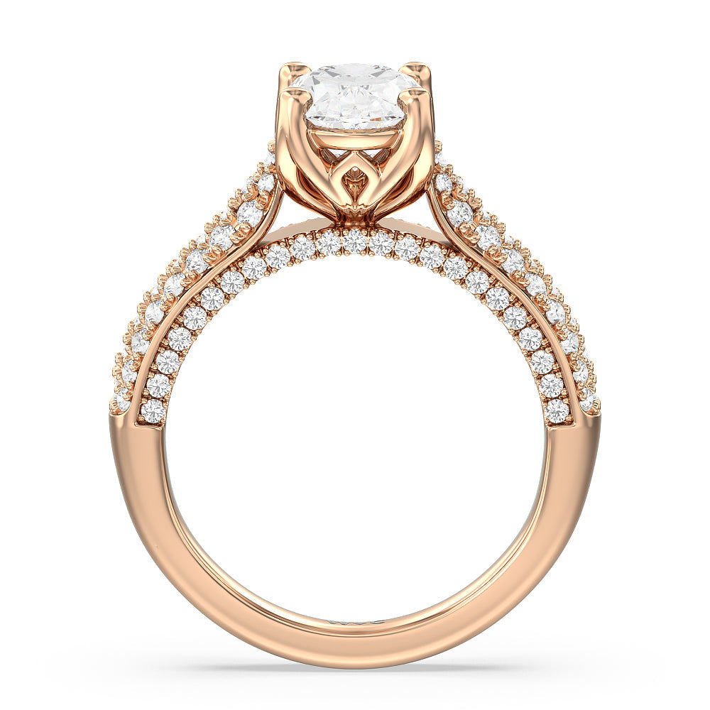 Oval Cut The Gansevoort Ring with Lab Grown Diamond in 14KT Rose Gold view 2
