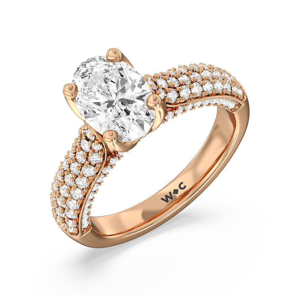 Oval Cut The Gansevoort Ring with Lab Grown Diamond in 14KT Rose Gold view 3
