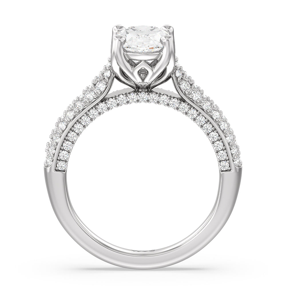 Oval Cut The Gansevoort Ring with Lab Grown Diamond in 14KT Platinum view 2
