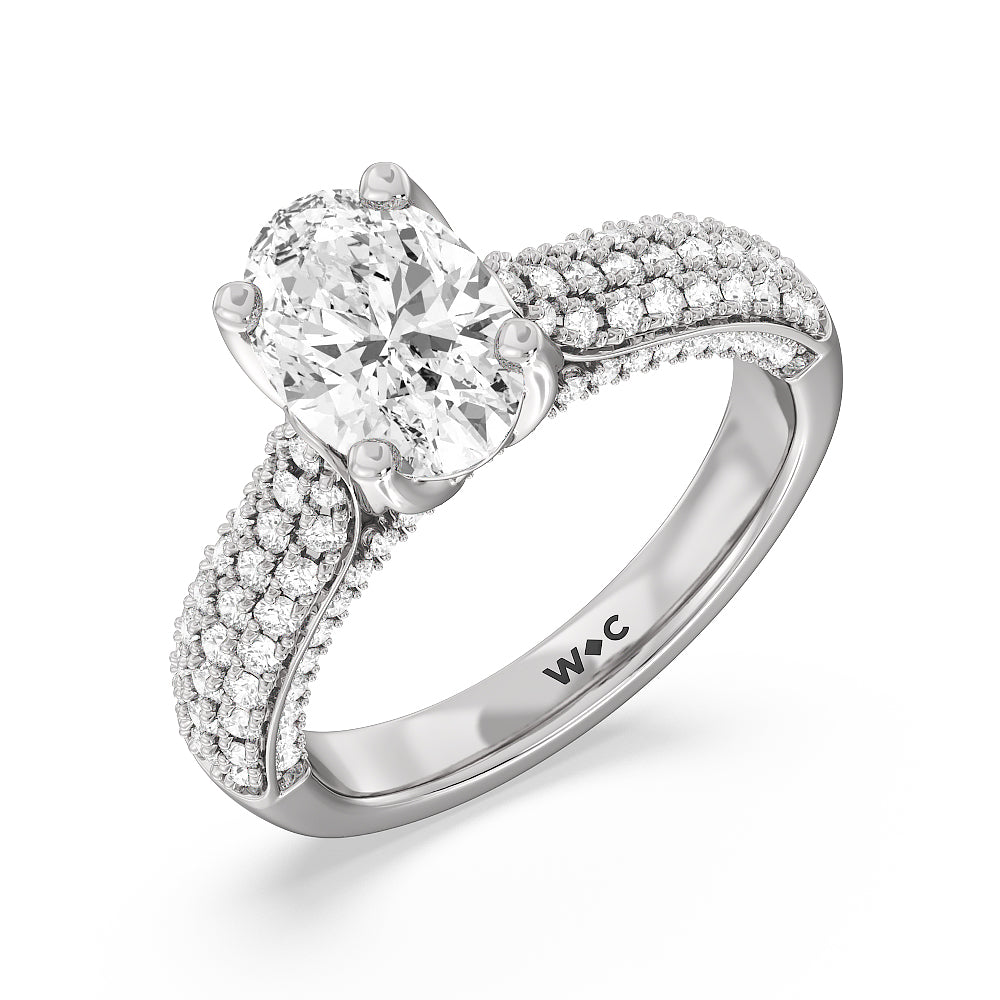 Oval Cut The Gansevoort Ring with Lab Grown Diamond in 14KT Platinum view 3
