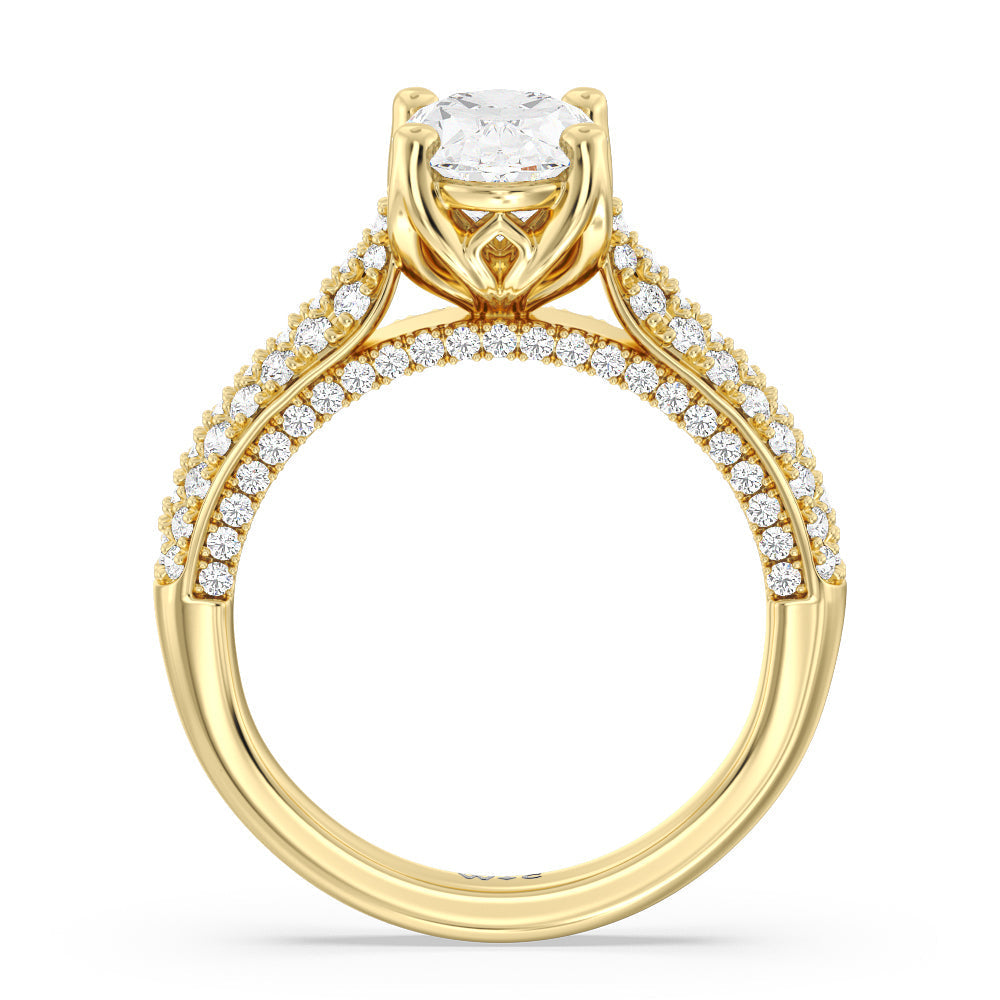 Oval Cut The Gansevoort Ring with Lab Grown Diamond in 14KT Yellow Gold view 2
