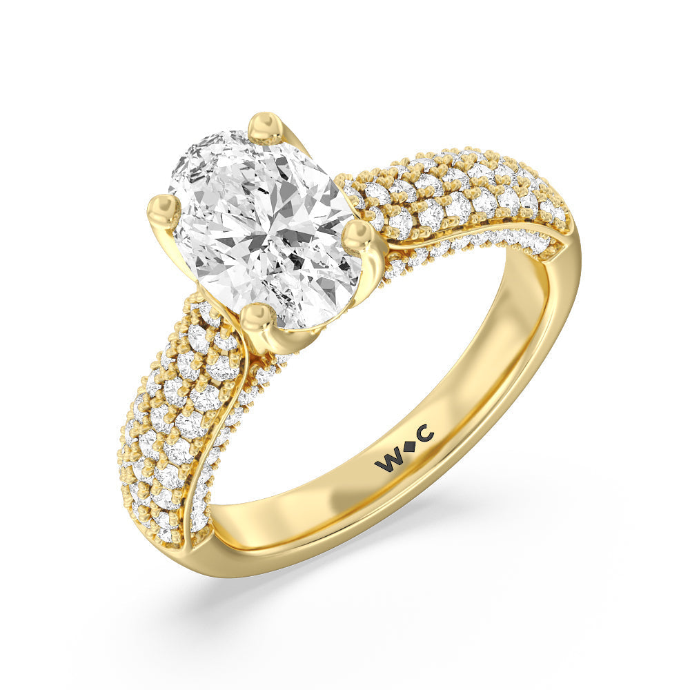 Oval Cut The Gansevoort Ring with Lab Grown Diamond in 14KT Yellow Gold view 3
