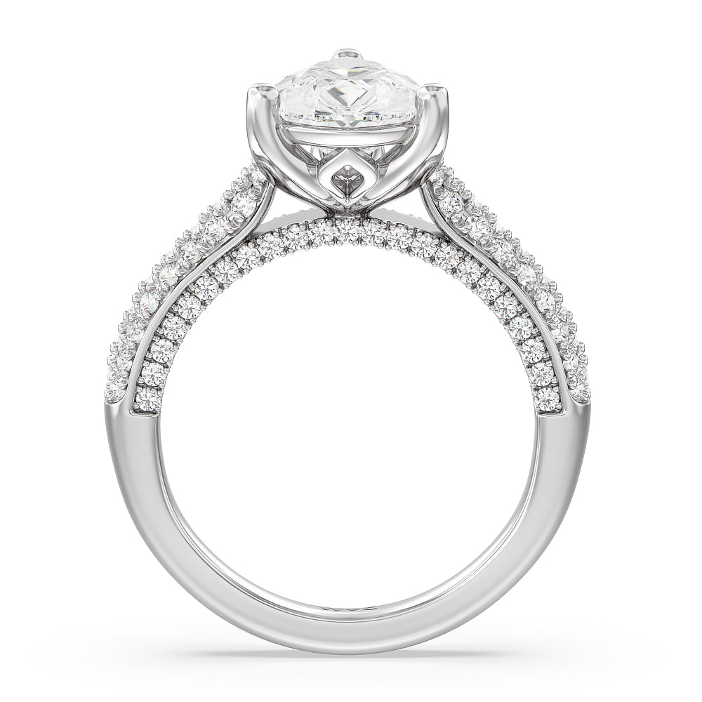 Pear Cut The Gansevoort Ring with Lab Grown Diamond in 14KT Platinum view 2
