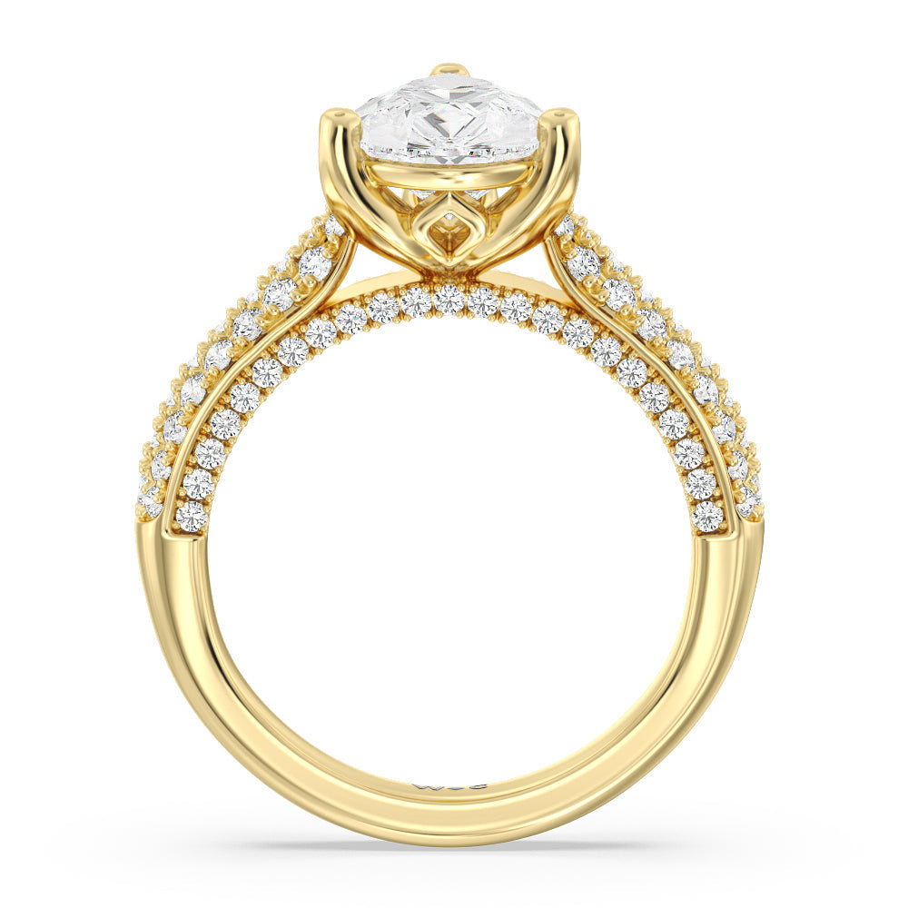 Pear Cut The Gansevoort Ring with Lab Grown Diamond in 14KT Yellow Gold view 2
