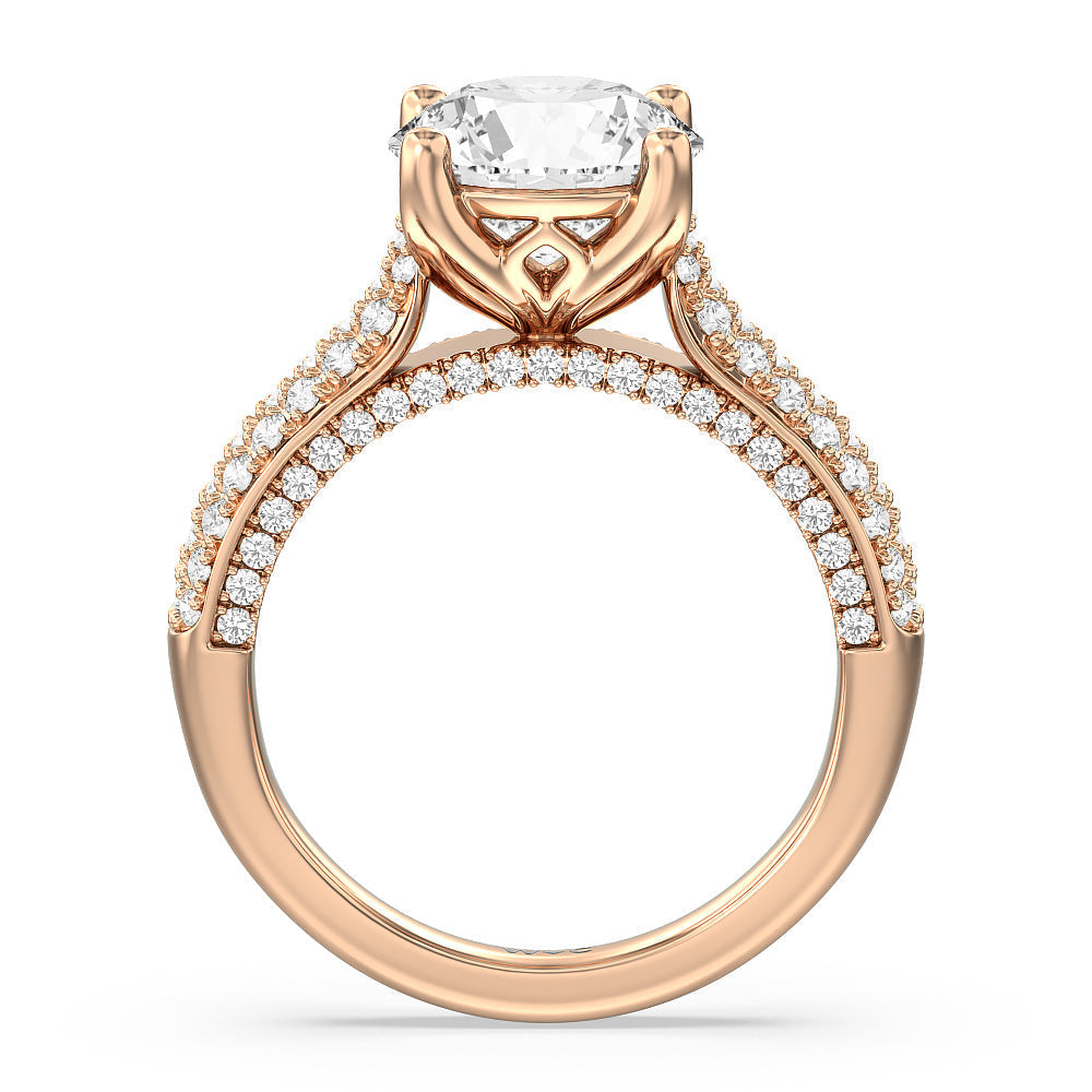 Round Cut The Gansevoort Ring with Lab Grown Diamond in 14KT Rose Gold view 2
