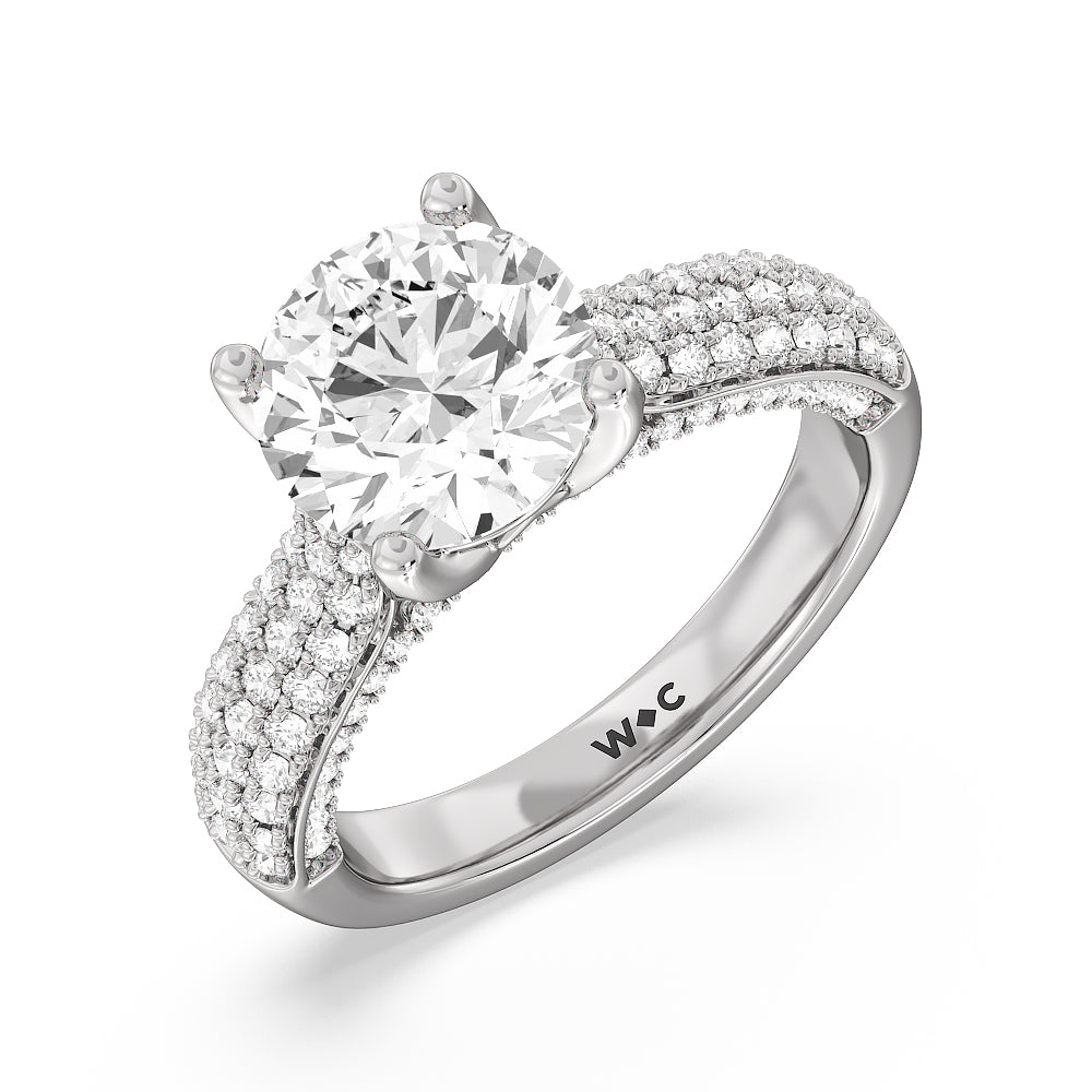 Round Cut The Gansevoort Ring with Lab Grown Diamond in 14KT Platinum view 3
