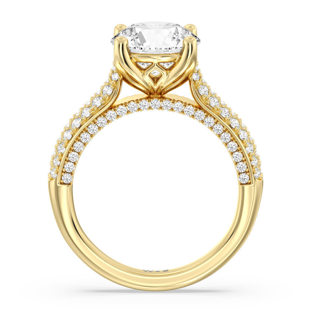 Round Cut The Gansevoort Ring with Lab Grown Diamond in 14KT Yellow Gold view 2
