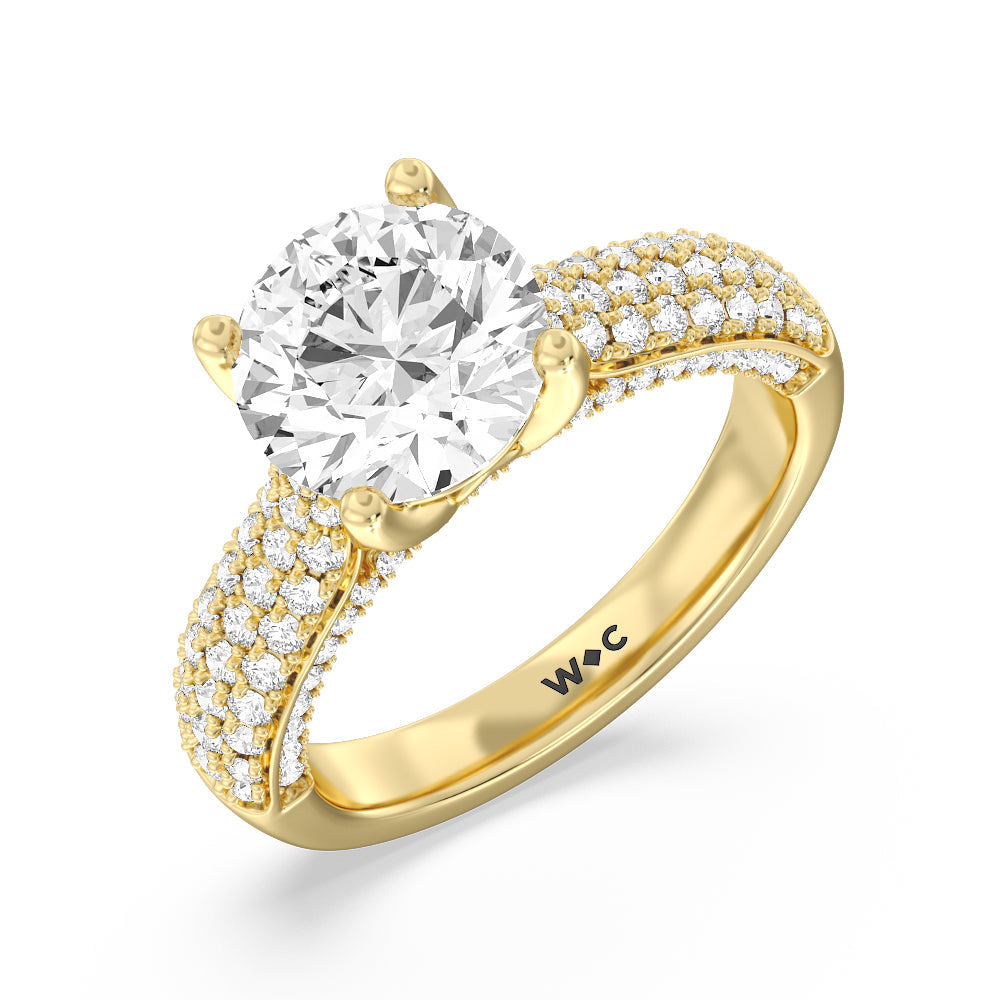 Round Cut The Gansevoort Ring with Lab Grown Diamond in 14KT Yellow Gold view 3
