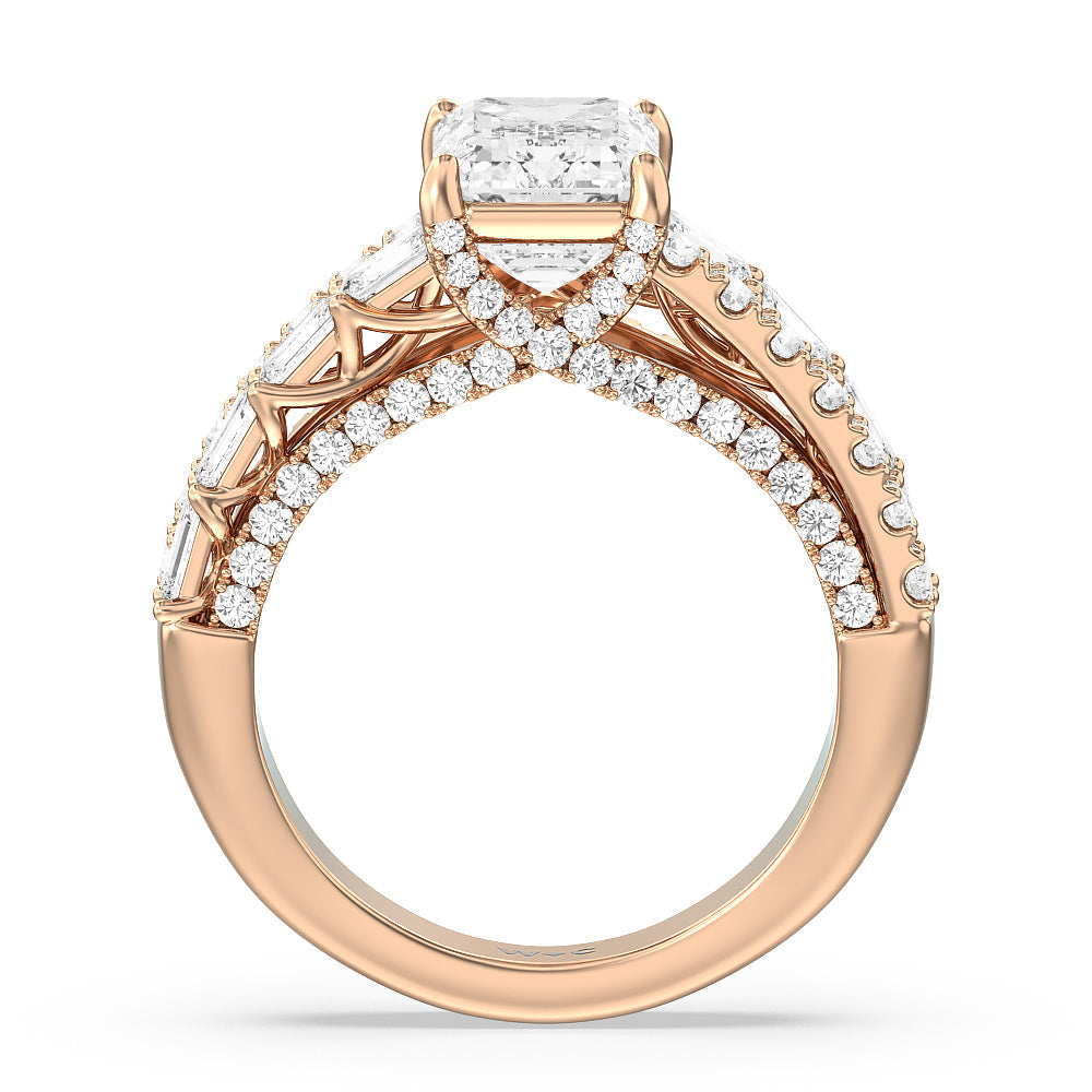 Emerald Cut The Varick Ring with Lab Grown Diamond in 14KT Rose Gold view 2
