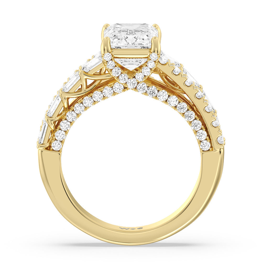 Emerald Cut The Varick Ring with Lab Grown Diamond in 14KT Yellow Gold view 2
