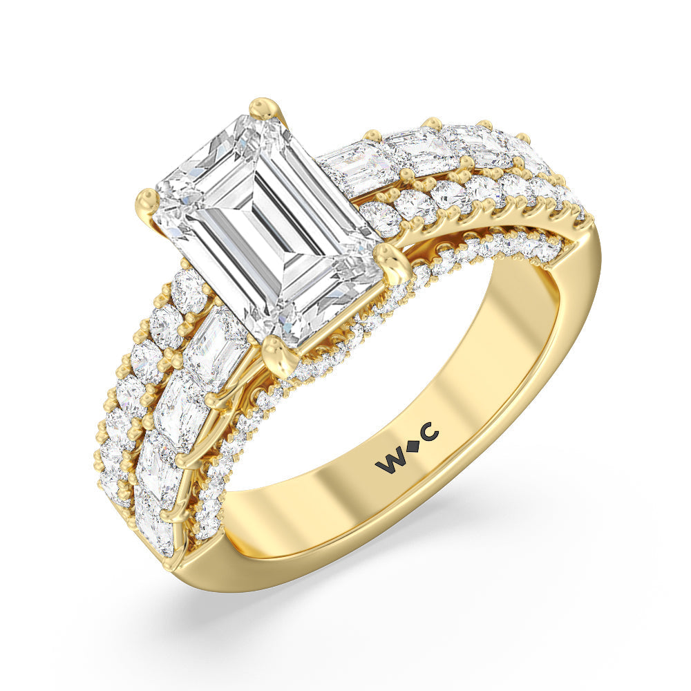 Emerald Cut The Varick Ring with Lab Grown Diamond in 14KT Yellow Gold view 3
