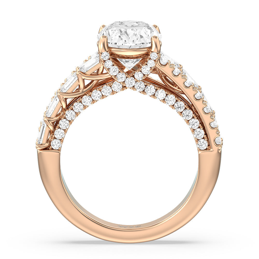 Oval Cut The Varick Ring with Lab Grown Diamond in 14KT Rose Gold view 2
