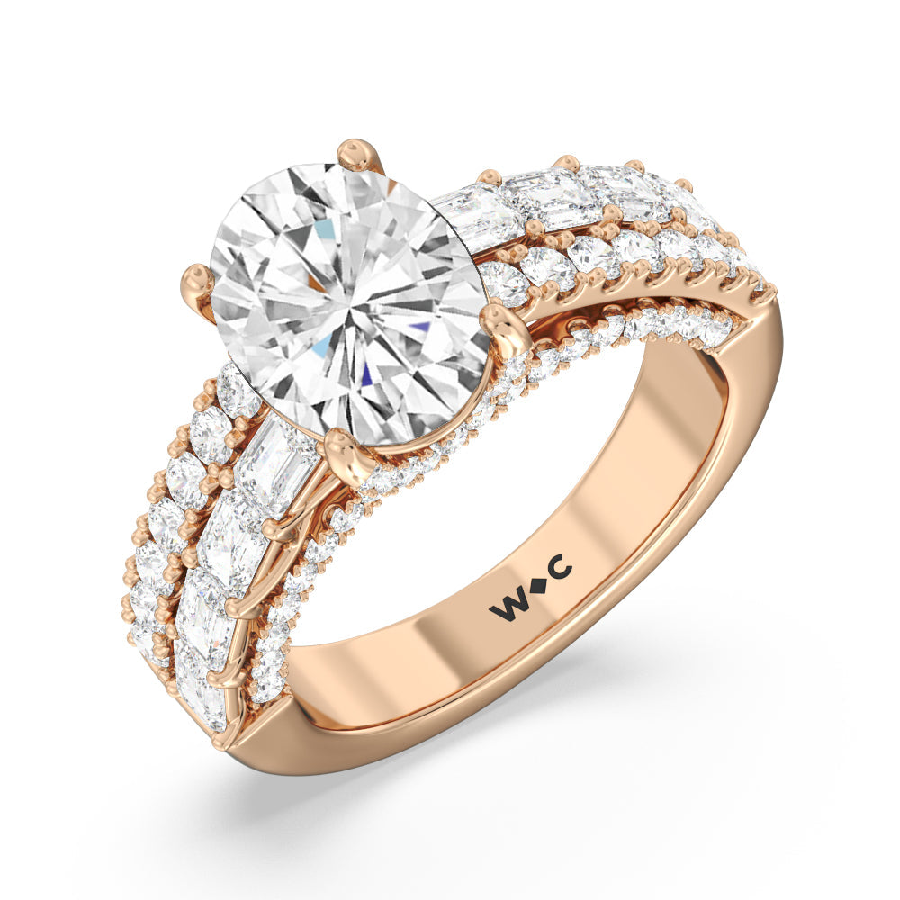 Oval Cut The Varick Ring with Lab Grown Diamond in 14KT Rose Gold view 3
