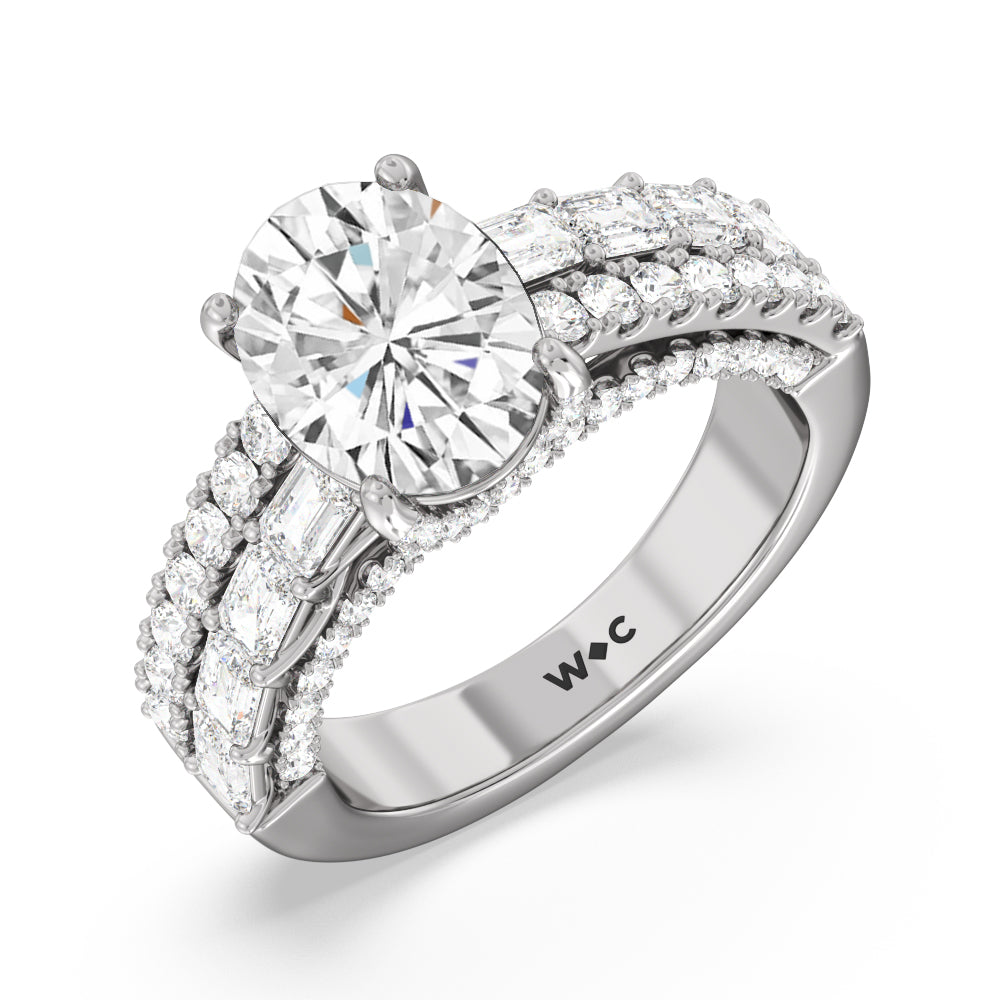 Oval Cut The Varick Ring with Lab Grown Diamond in 14KT Platinum view 3
