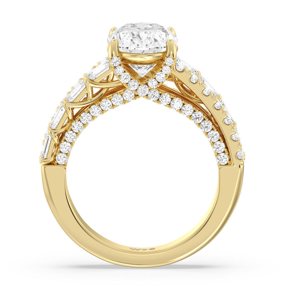 Oval Cut The Varick Ring with Lab Grown Diamond in 14KT Yellow Gold view 2
