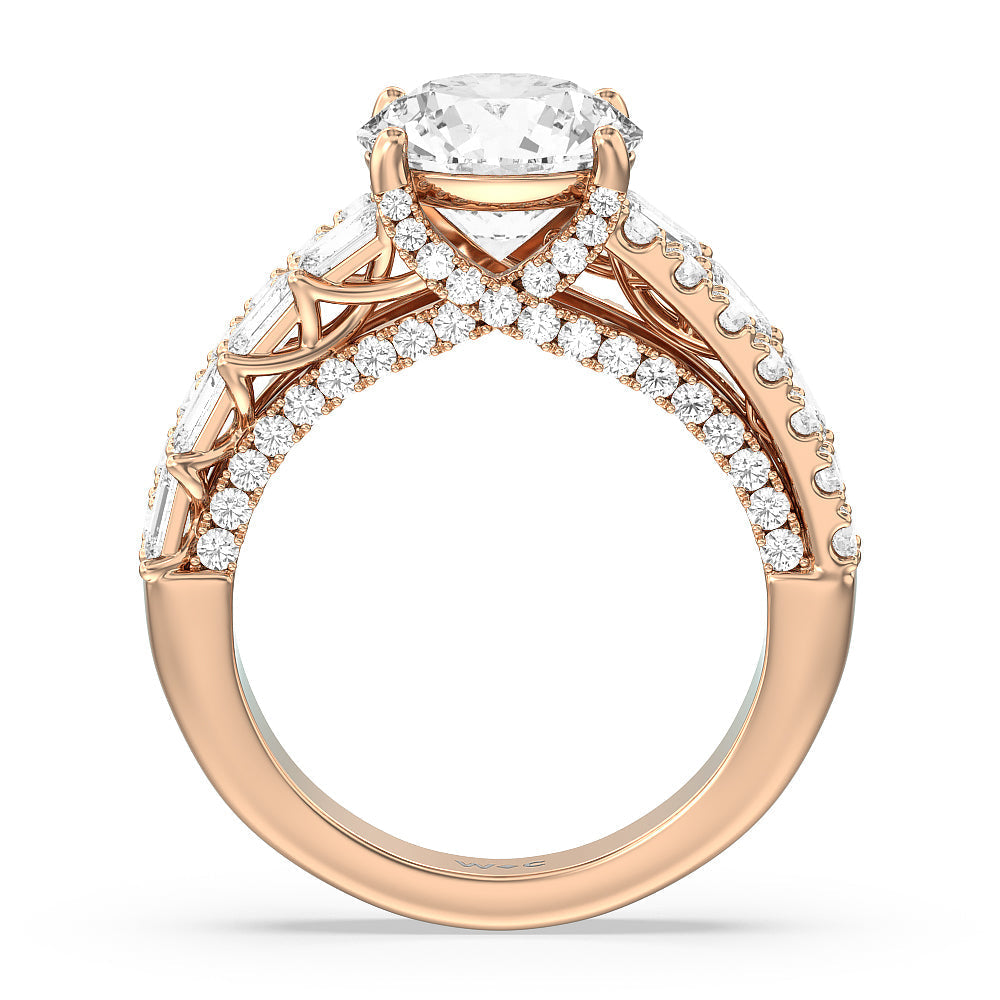 Round Cut The Varick Ring with Lab Grown Diamond in 14KT Rose Gold view 2
