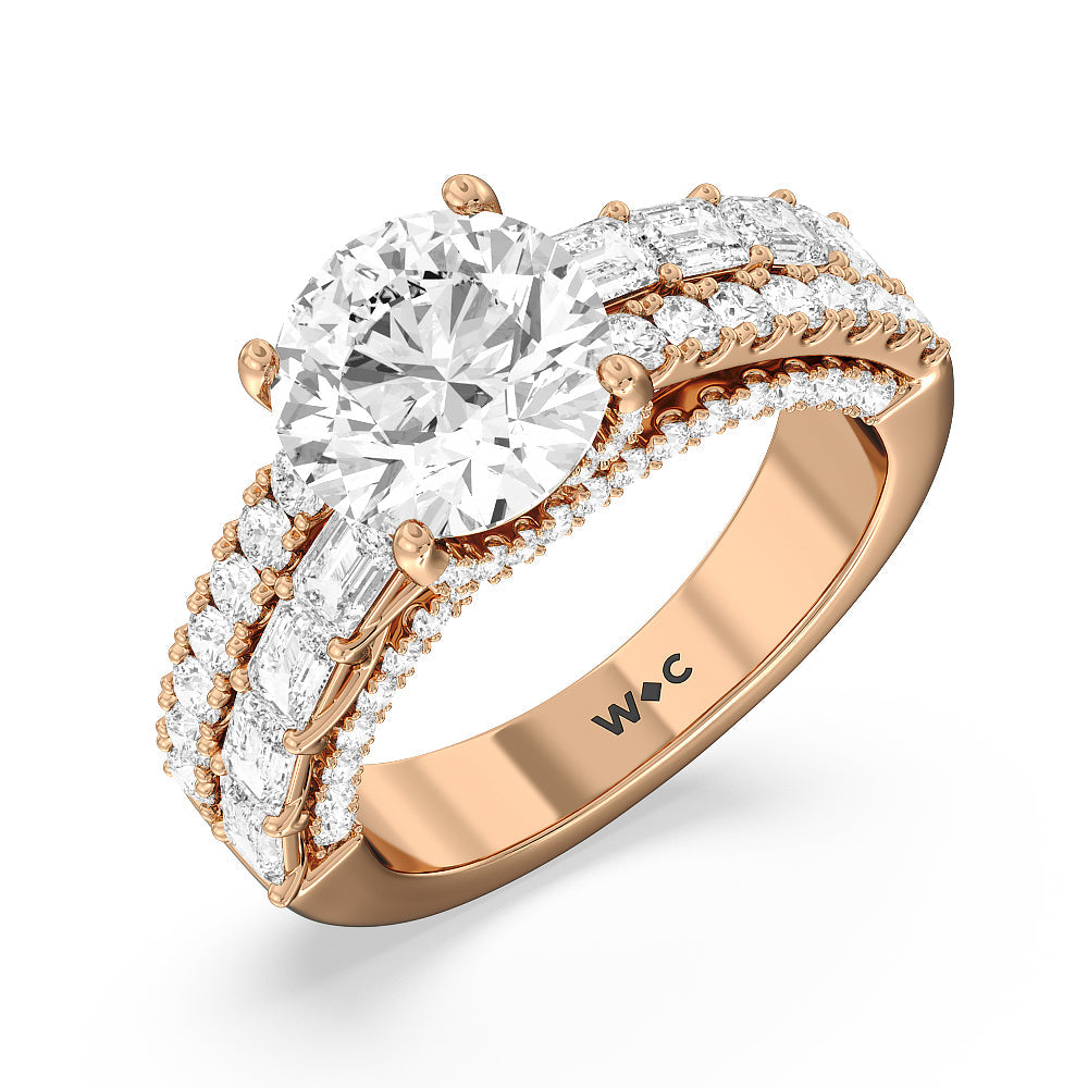 Round Cut The Varick Ring with Lab Grown Diamond in 14KT Rose Gold view 3
