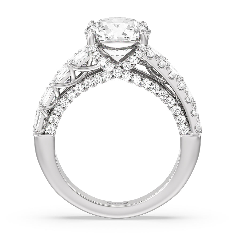 Round Cut The Varick Ring with Lab Grown Diamond in 14KT Platinum view 2
