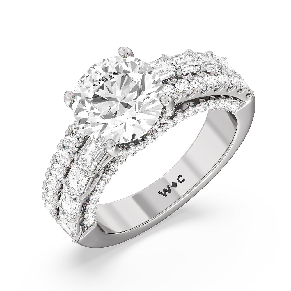 Round Cut The Varick Ring with Lab Grown Diamond in 14KT Platinum view 3
