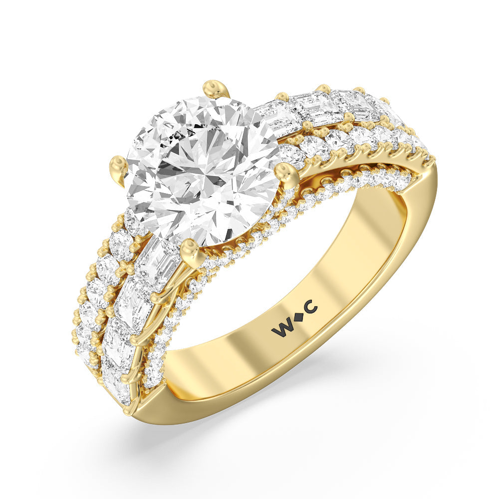 Round Cut The Varick Ring with Lab Grown Diamond in 14KT Yellow Gold view 3
