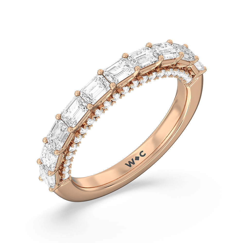 The Varick Band with 18KT Rose Gold Cut Diamond in 14KT Rose Gold view 4
