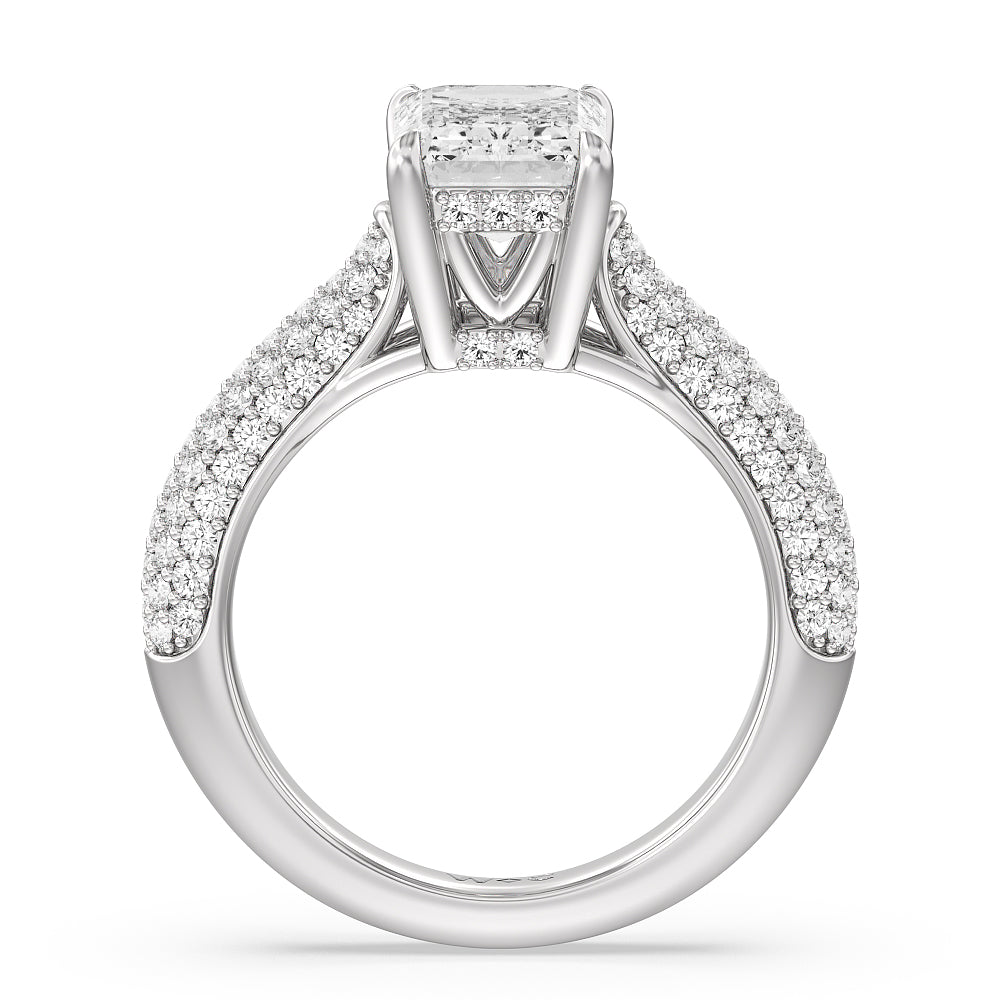 Emerald Cut The Bleecker Ring with Lab Grown Diamond in 14KT Platinum view 2
