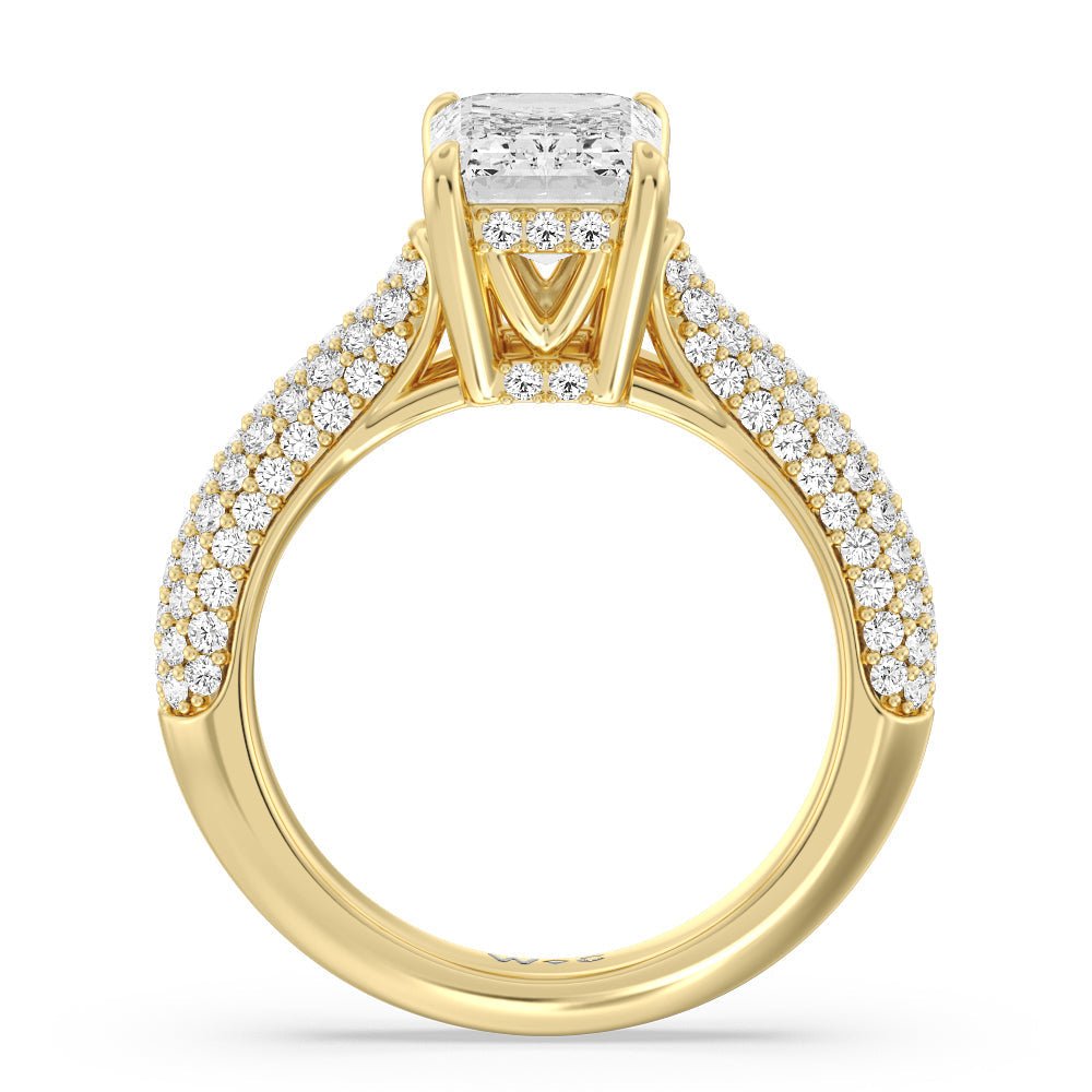 Emerald Cut The Bleecker Ring with Lab Grown Diamond in 14KT Yellow Gold view 2
