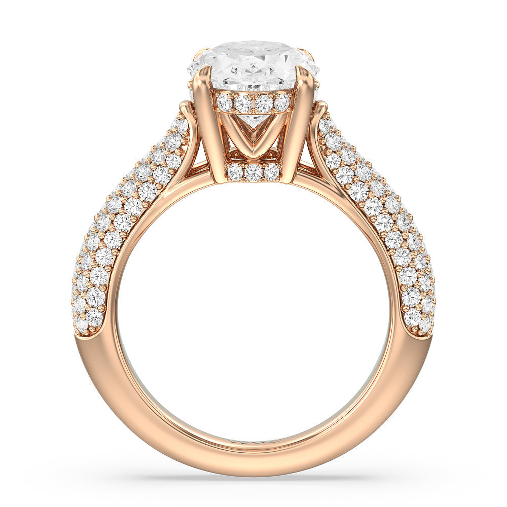 Oval Cut The Bleecker Ring with Lab Grown Diamond in 14KT Rose Gold view 2

