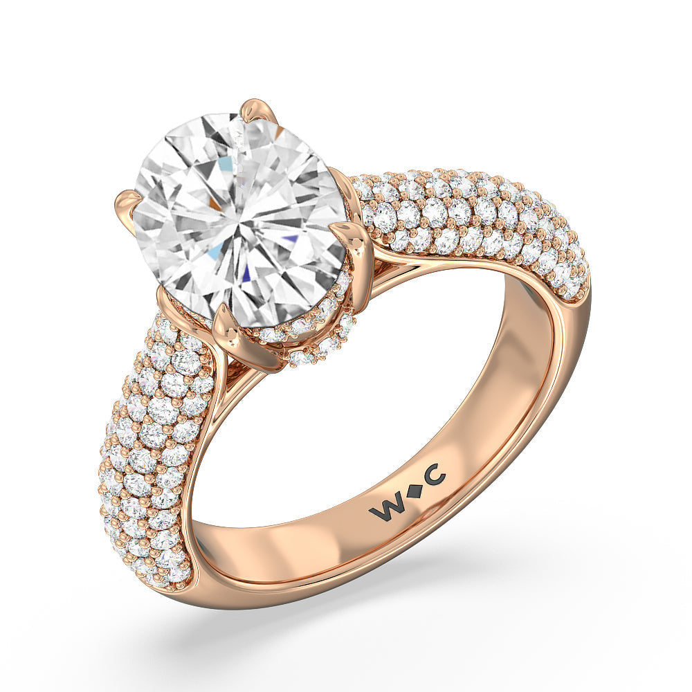 Oval Cut The Bleecker Ring with Lab Grown Diamond in 14KT Rose Gold view 3
